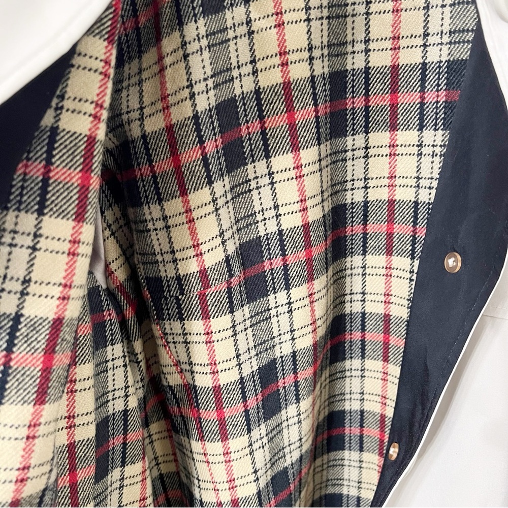 Liz Claiborne Beige Trench Coat Plaid Lined Women’s XL - Picture 5 of 7